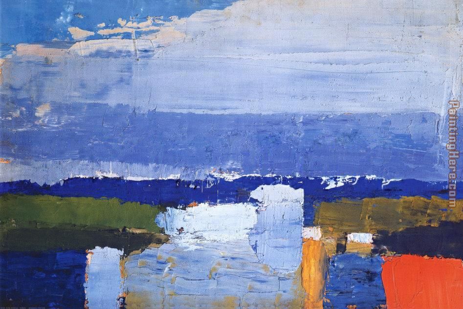 Noon Landscape painting - Nicolas De Stael Noon Landscape art painting